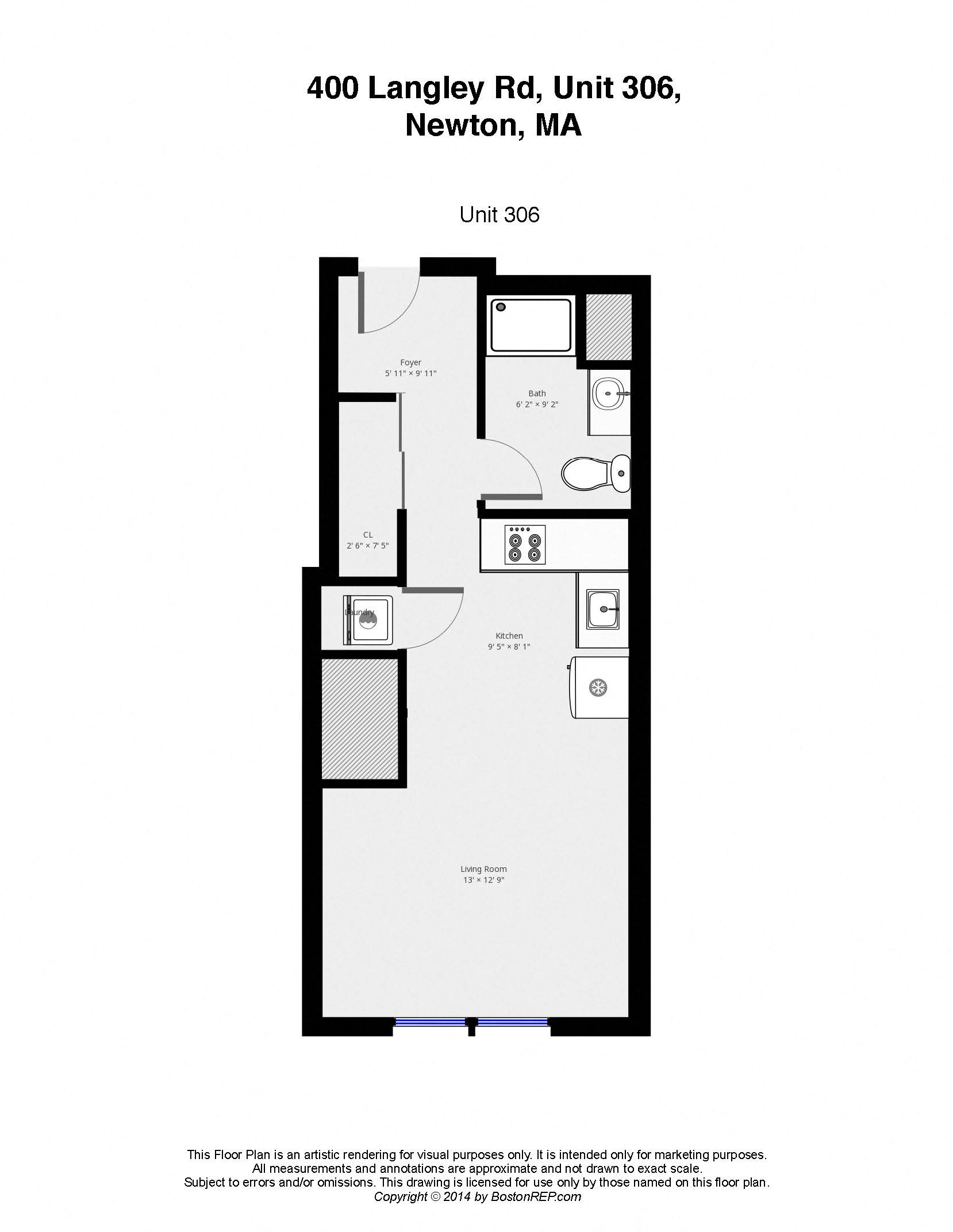 Floor Plans of Langley Terrace Apartments in Newton, MA